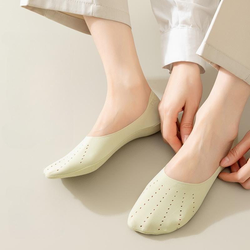 Женские носки Ice Silk Mesh Invisible Boat Socks, дышащие, нескользящие, ультратонкие, на высоком каблуке