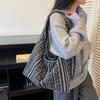 Ленивый ветер сумка-тоут большая вместимость женская новая ретро на косую через плечо модная универсальная холщовая сумка в полоску сумка на плечо