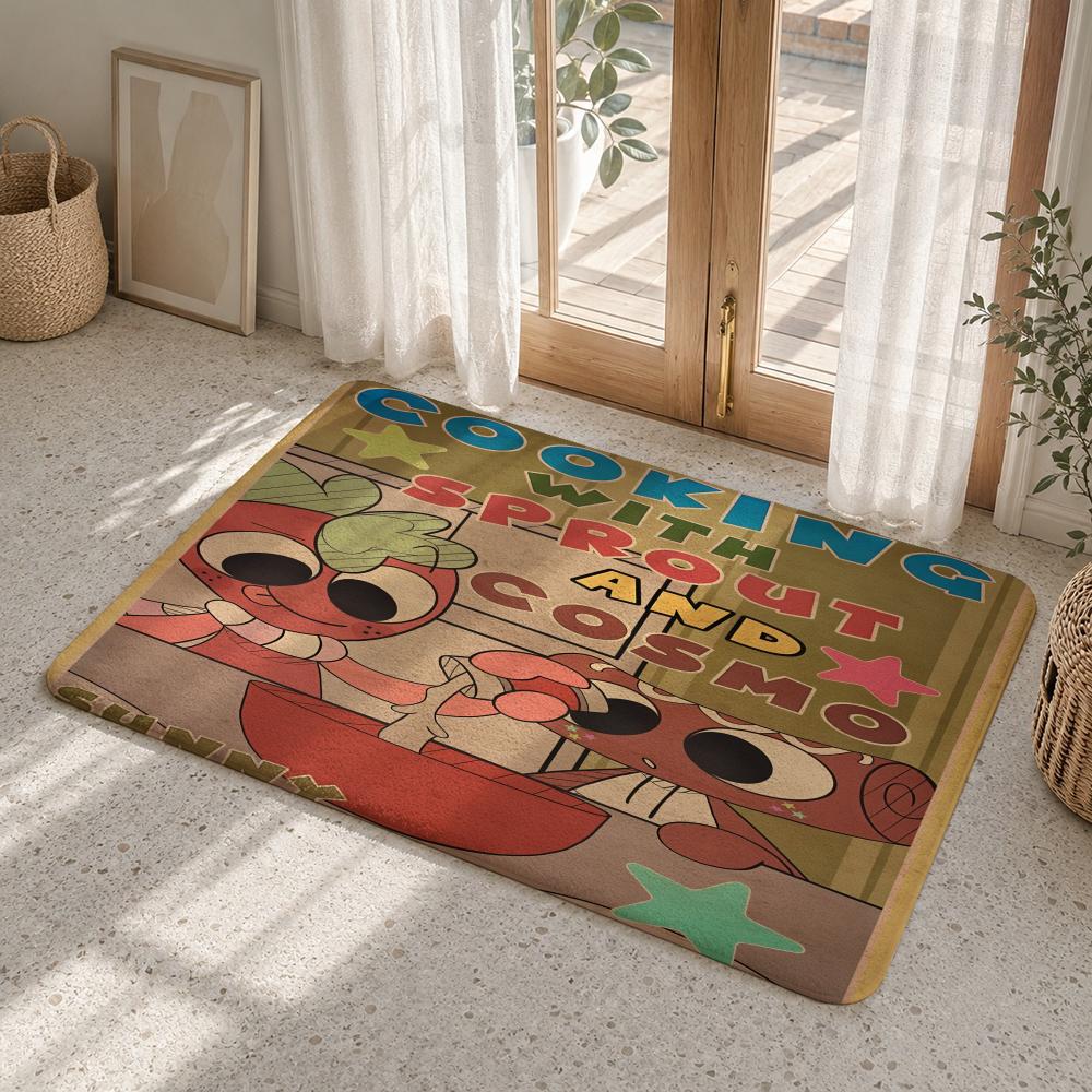 D-Dandys World Pebble Fleece Floor Mat Flannel Rug Non Slip Absorbent Soft Washable For Entryway Hallway Bathroom Kitchen Decor