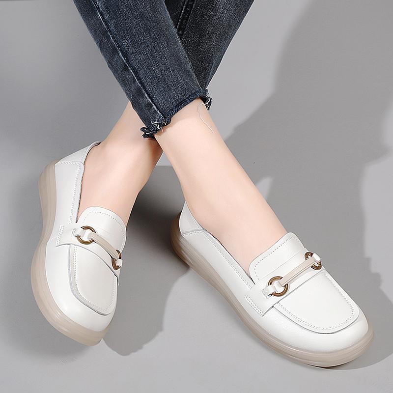 Женские мокасины, лоферы, кожаные туфли для вождения, мягкие туфли на плоской подошве, повседневные туфли без застежек для ходьбы, минималистичные туфли для беременных