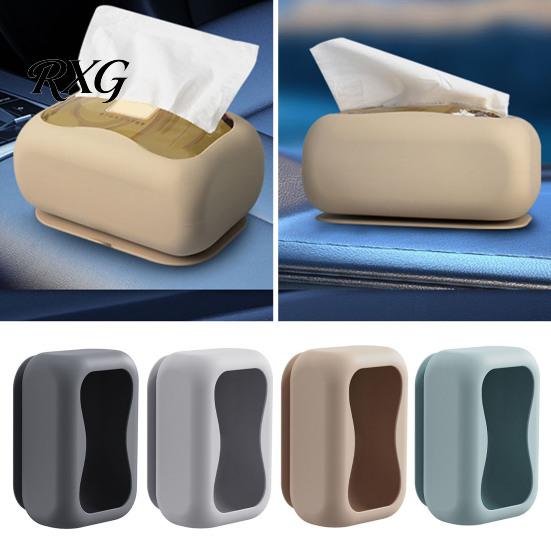 Space Saving Tissue Box Suction Cup Box, Wall Mounted Waterproof Silicone Holder, Modern Heavy Duty Dispenser Style Solid Color Dispenser, for