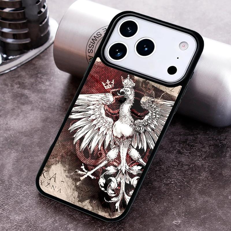Чехол для телефона с флагом Польши для iPhone 17 16 15 Pro Max Air 14 13 12 11 Plus Ударопрочный Чехол Capa