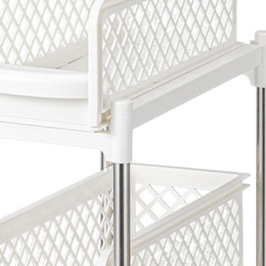 Органайзер под раковину Выдвижной органайзер для кухонного шкафа Прочный из нержавеющей стали 2-ярусный выдвижной органайзер для шкафа в ванной комнате