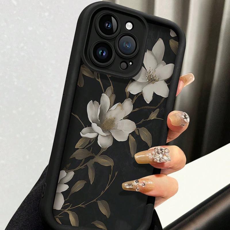 Графический чехол для телефона с цветами магнолии для iPhone 16 15 14 13 12 11 x XR Xs SE2 SE 8 7 plus pro Max mini силиконовая задняя крышка