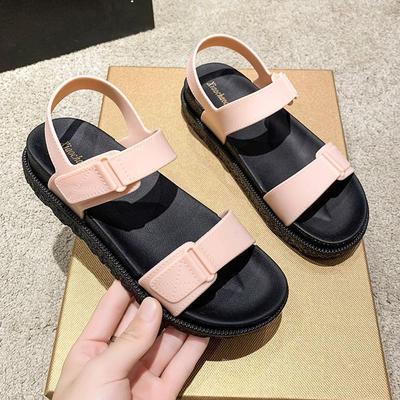 Лето 2025 новые сандалии на толстой мягкой подошве, повседневные сандалии-маффины, женские, студенческие, универсальные, юбка, ретро, женские сандалии