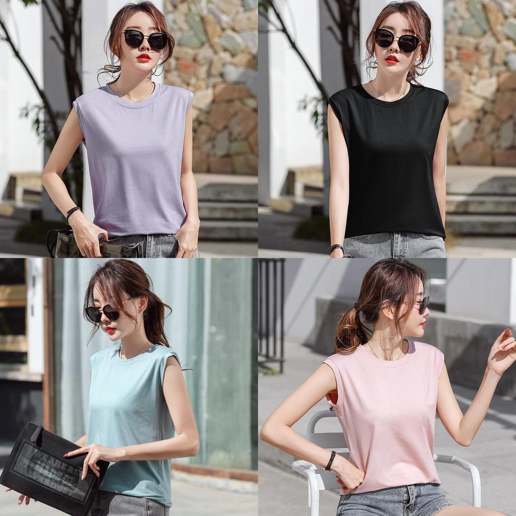 Cotton Sleeveless T Shirt For Women Summer Casual Fit For Office Use