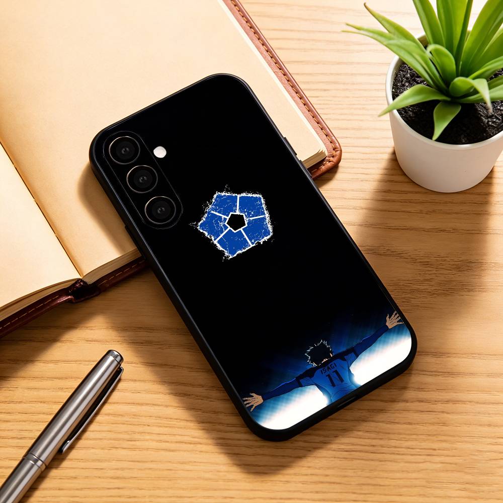 Аниме B-blue L-Lock Чехол для телефона для Samsung Galaxy A73,A72,A71,A70,A53,A52,A51,Мягкий силиконовый черный чехол