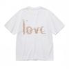 Women's Breathable Classic T-Shirt Minimalist Love Script and Heart Sketch Tee
