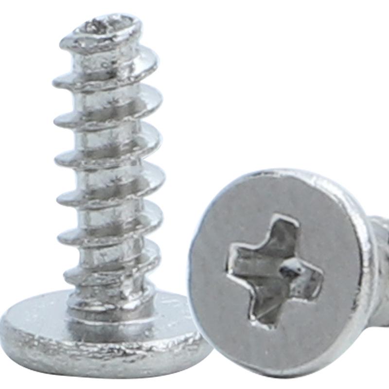 Саморезы CB закаленные никелированные M2/M3/M4 с крестообразным шлицем и тонкой большой плоской головкой