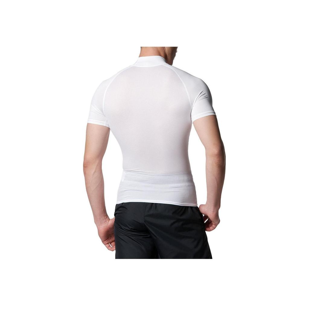 Under Armour Solid Logo High Neck Slim Fit Compression Short Sleeve T-Shirt Men Tops White 1358642-100
