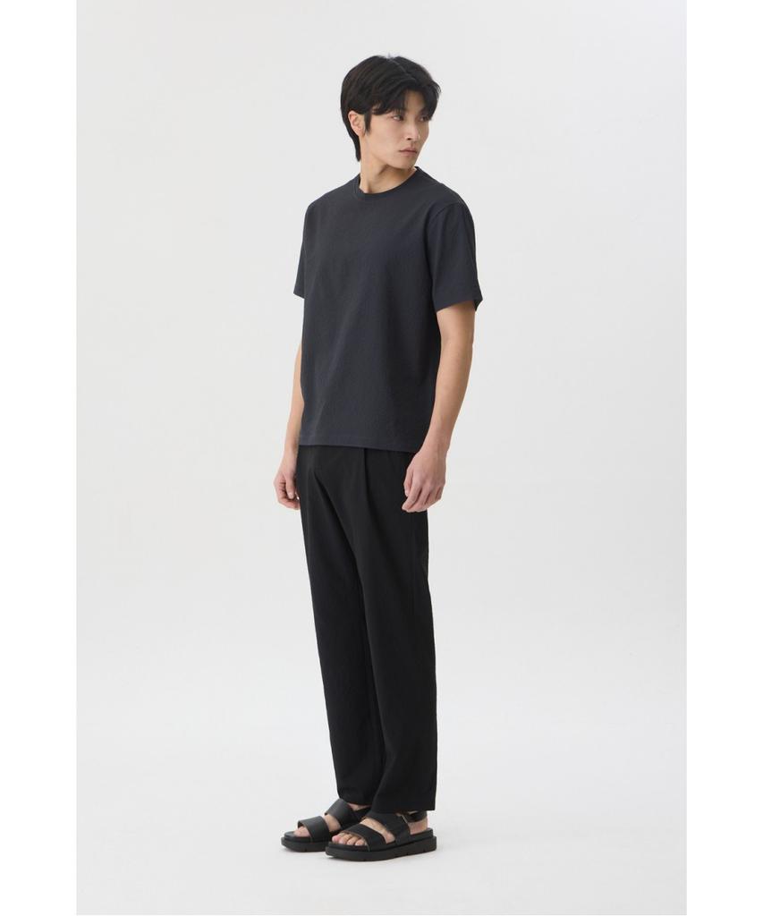 BRENTWOOD [Very Comfortable] Seersack Round Neck T-Shirt Brtam26951Gyx