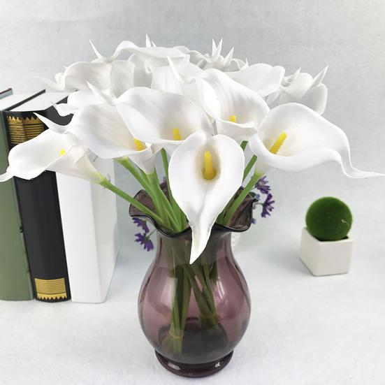 Yousheng 10 шт. Имитация каллы Реалистичный искусственный цветок Многоразовая искусственная калла с гибким стеблем для вазы Цветочная композиция Домашний декор