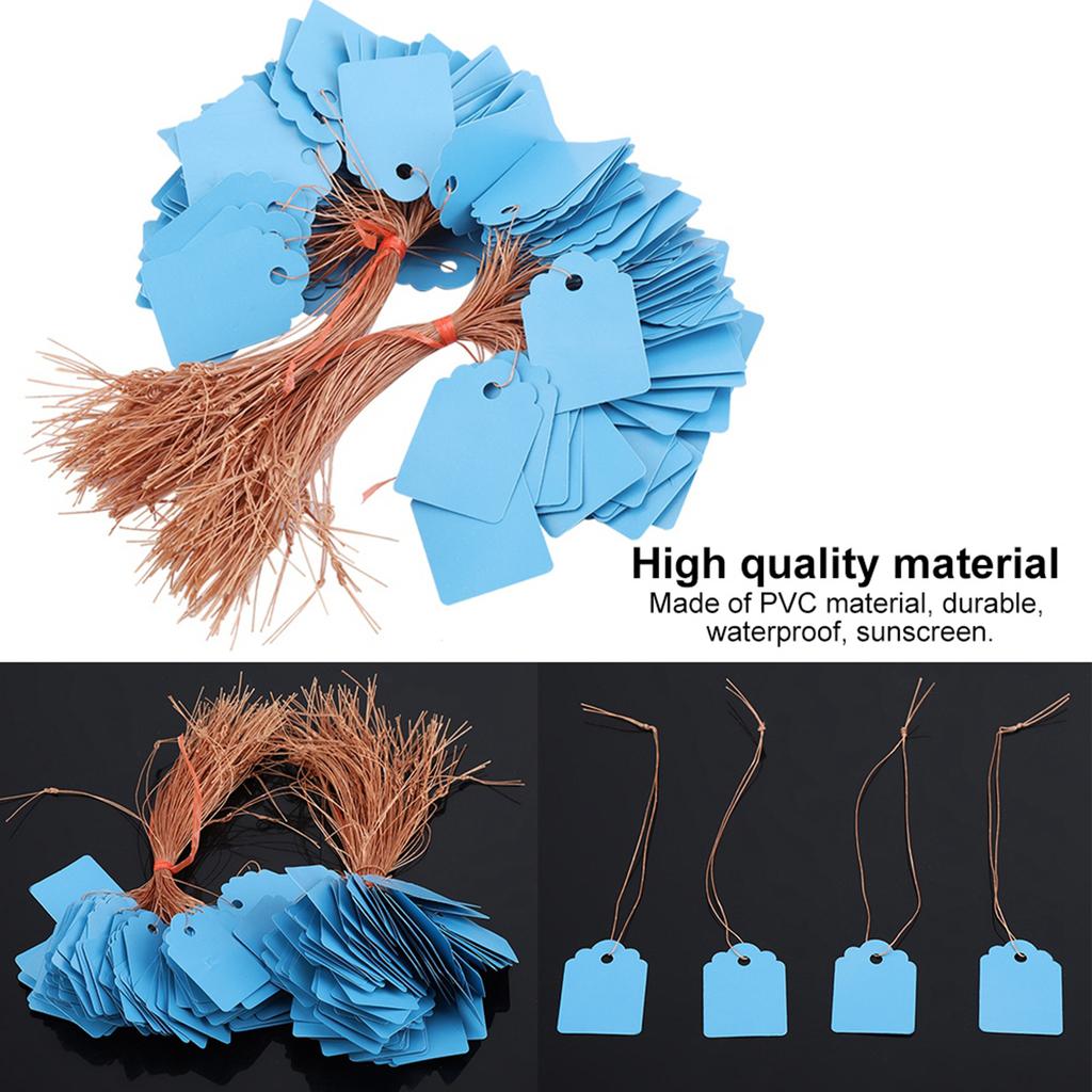 200pcs PVC Hanging Flower Plant Seed Name Tag Label Marker Sign Outdoor Blue
