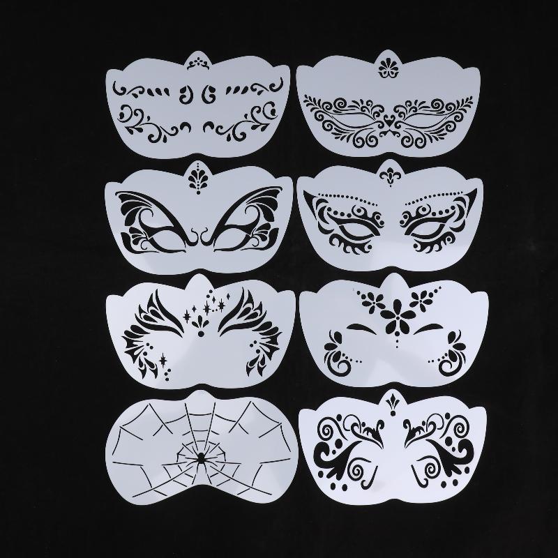 Трафареты для аквагрима Профессиональные трафареты для боди-арта Многоразовые для взрослых и детей Легко использовать шаблоны для вечеринок Инструменты для макияжа