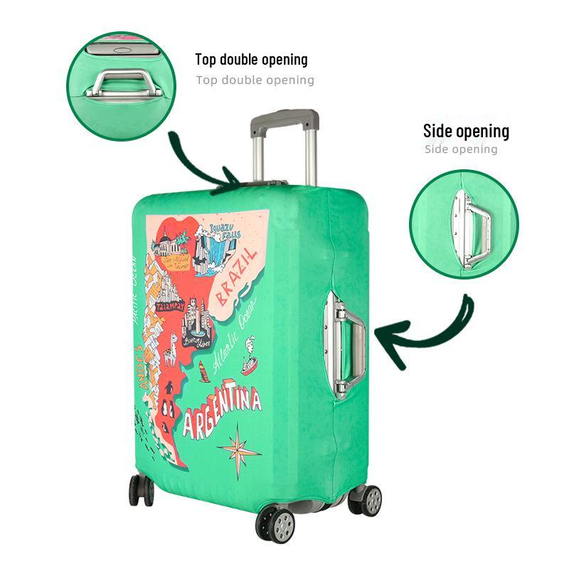 Индивидуальный эластичный чехол для чемодана, утолщенная защита от пыли с напечатанным изображением