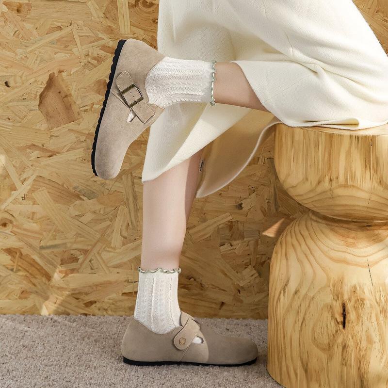 Санси цельная коровья кожа увеличение внутренней высоты мягкая подошва ретро одинарные туфли на толстой подошве с закрытым носком женские