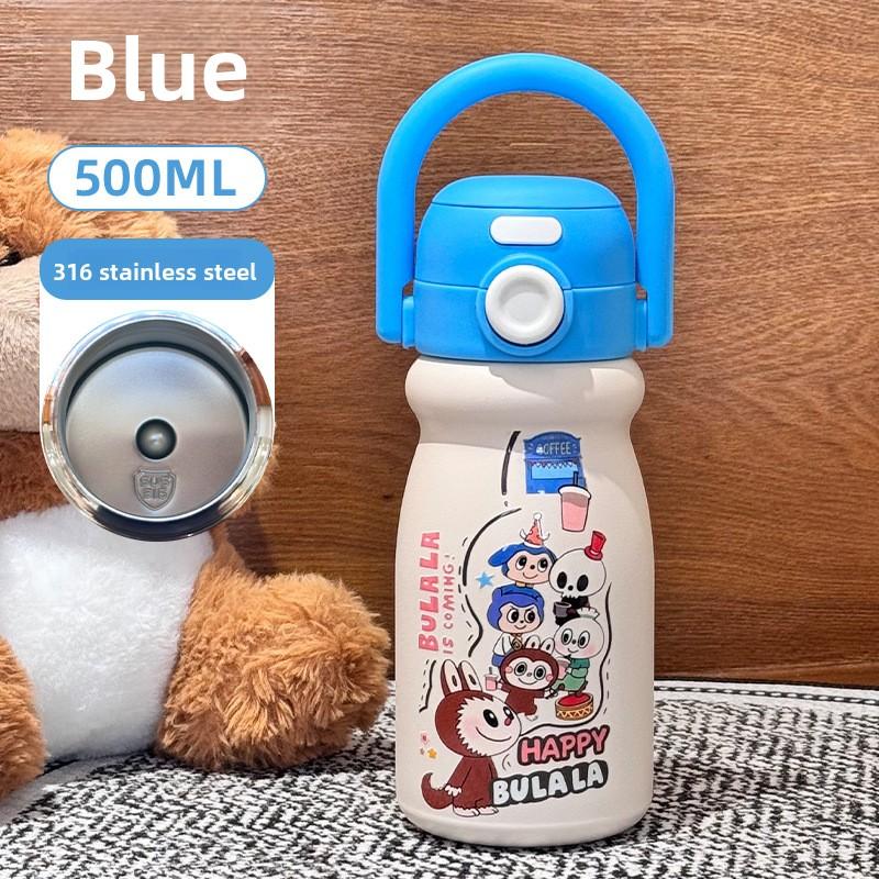 Carry Pot, High Value, Cute Double Drink Thermos Cup, Large Capacity Water Cup, Portable Portable Straw