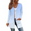Женский кардиган с длинным рукавом, повседневная куртка с карманами, топ