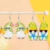 Vibrant Gnome with Sunglasses Style Acrylic Earrings for Women, Adroable Gnome Hold Tropical Fruit Drop Earrings, Design for Daily and Party Wear