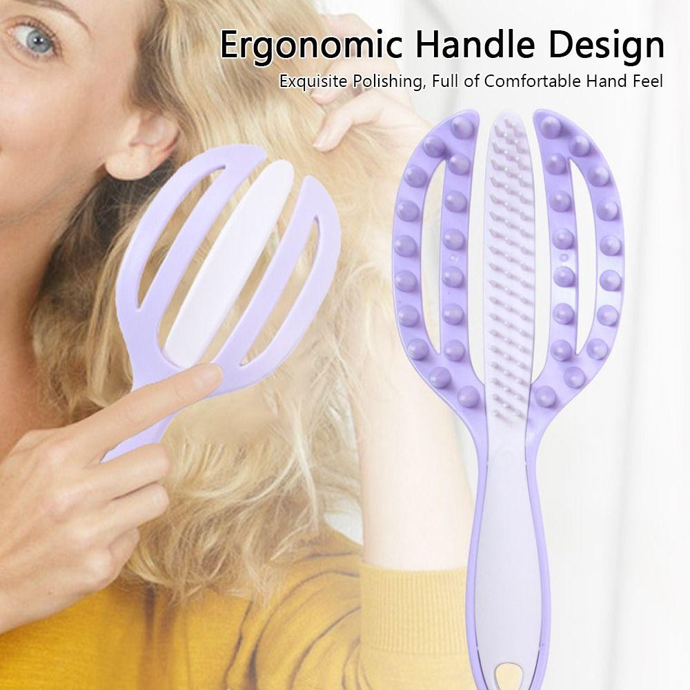 Plastic Hairdressing Comb 2 in 1 Openwork Comb High Quality Massage Comb Wash Hair