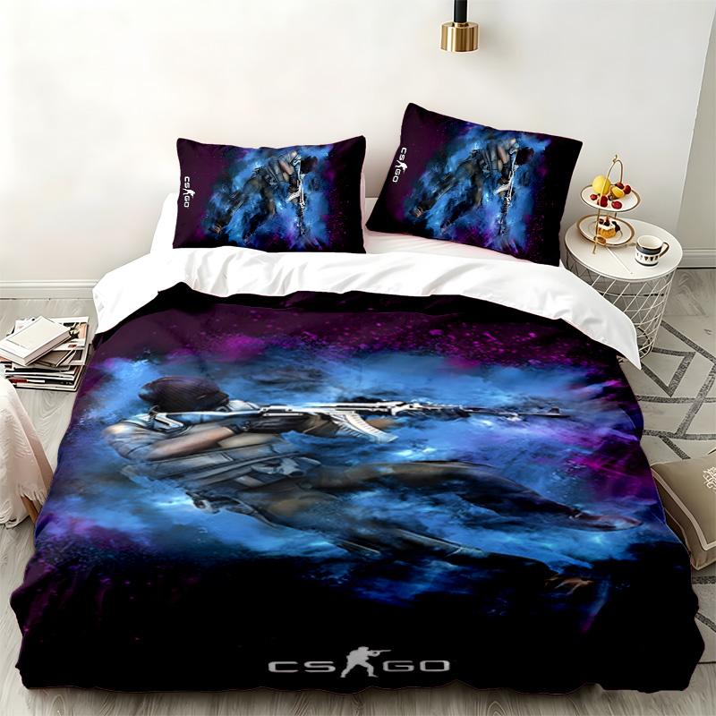 CS go 3pc set Perfect for bedroom use Comfortable bedding set includes a duvet cover and two pillowcases Ideal birthday or Christmas gift