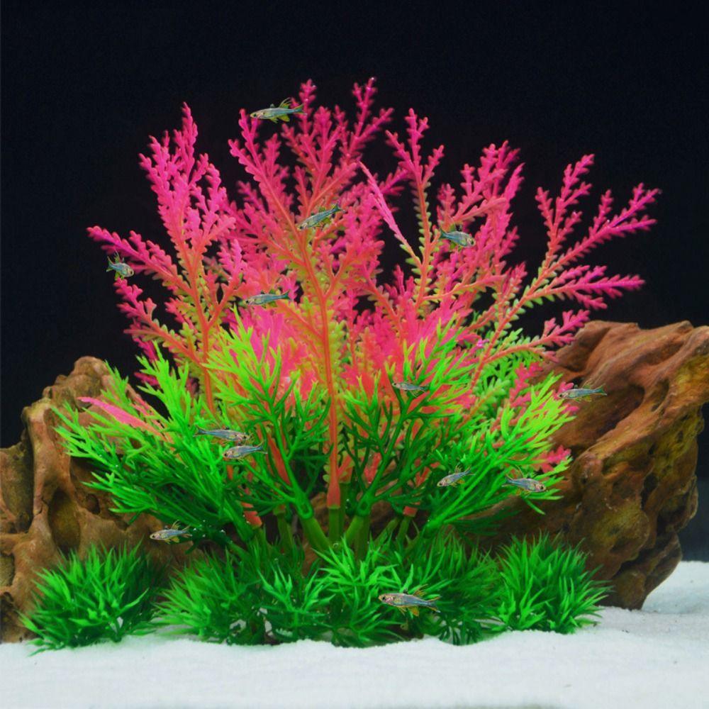 2pcs Creative Fake Grass Plastic Artificial Seaweed Water Grass Aquatic Plants  Home