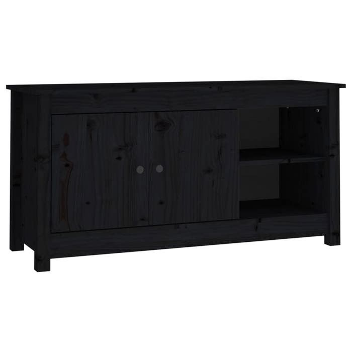 VidaXL TV Stand Black 103x36.5x52 Cm Solid Pine Wood 814593