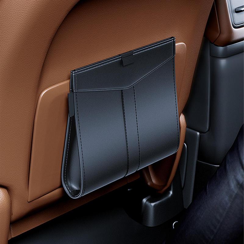 Car Trash Bin Magnetic Automotive Trash Bin Passenger Side Storage Pocket Magnetic Car Garbage Organizer For Car Seat Back