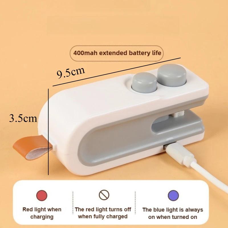 Перезаряжаемый 2 в 1 мини-аппарат для запечатывания пакетов, упаковка для хранения, зажим для запекания закусок, ручная машина для запечатывания пластиковых пакетов, USB