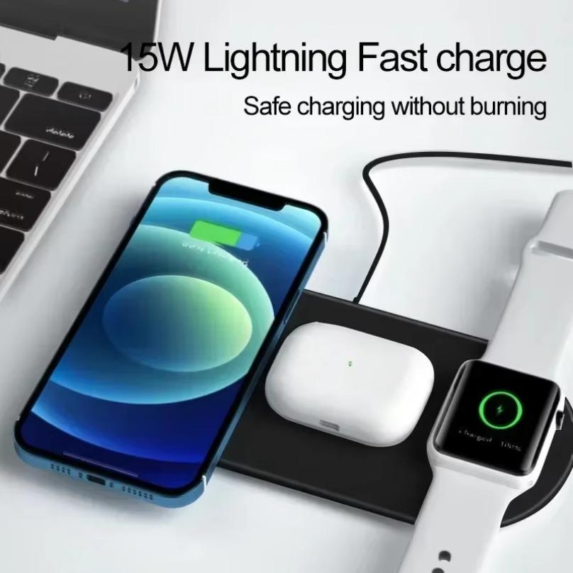 3 в 1 быстрое беспроводное зарядное устройство подставка настольная зарядная станция USB Type C для Samsung iPhone Watch 2-8 SE Airpods Pro