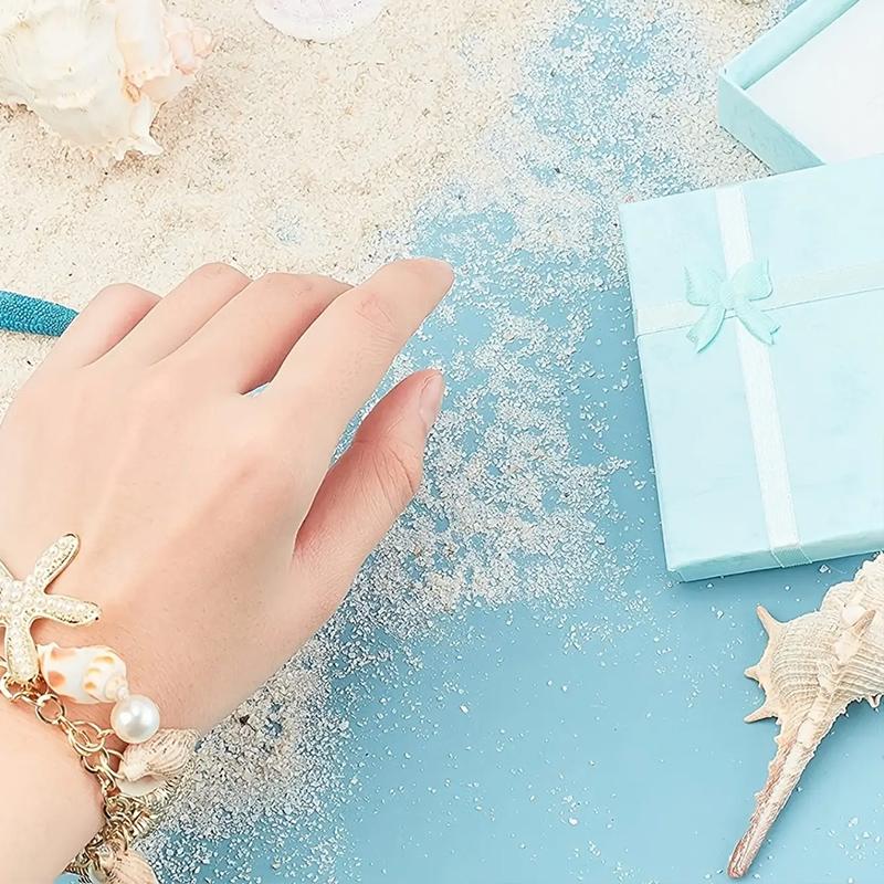 Her Lab Ювелирные изделия| Браслет с подвеской в ​​виде морской звезды, жемчужный браслет, браслет на удачу, упаковка шкатулки для драгоценностей