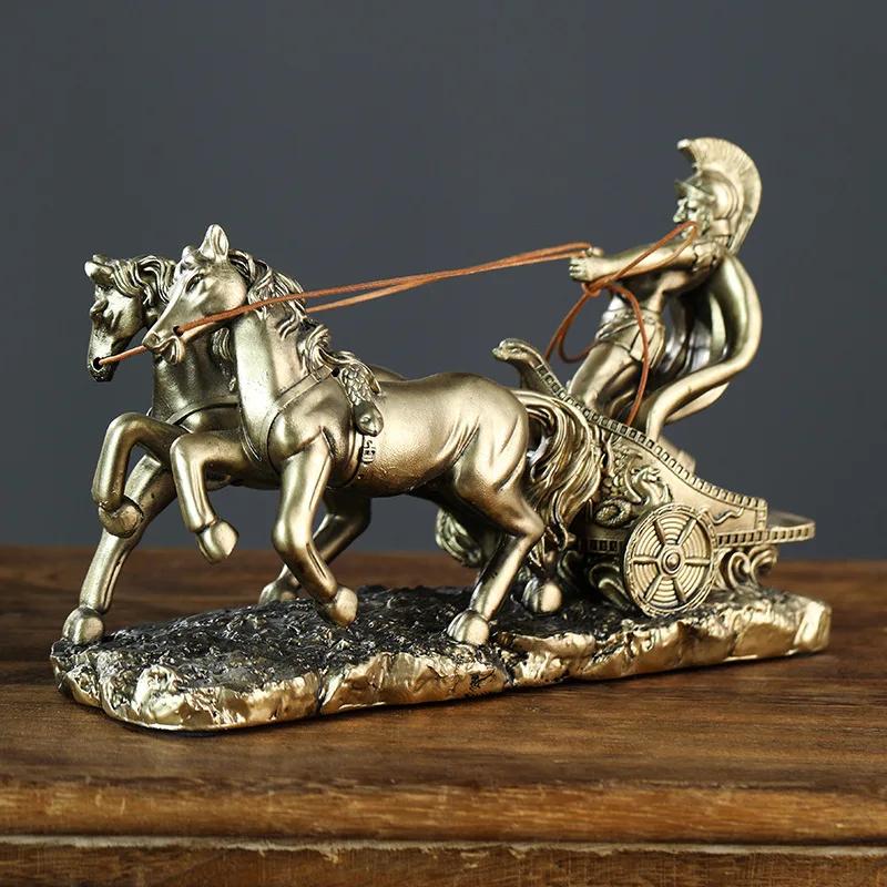 Винтажная бронзовая статуэтка рыцаря из смолы, декор, средневековая фигурка рыцаря, украшение для дома, офиса, книжной полки, уникальный подарок для мужчин