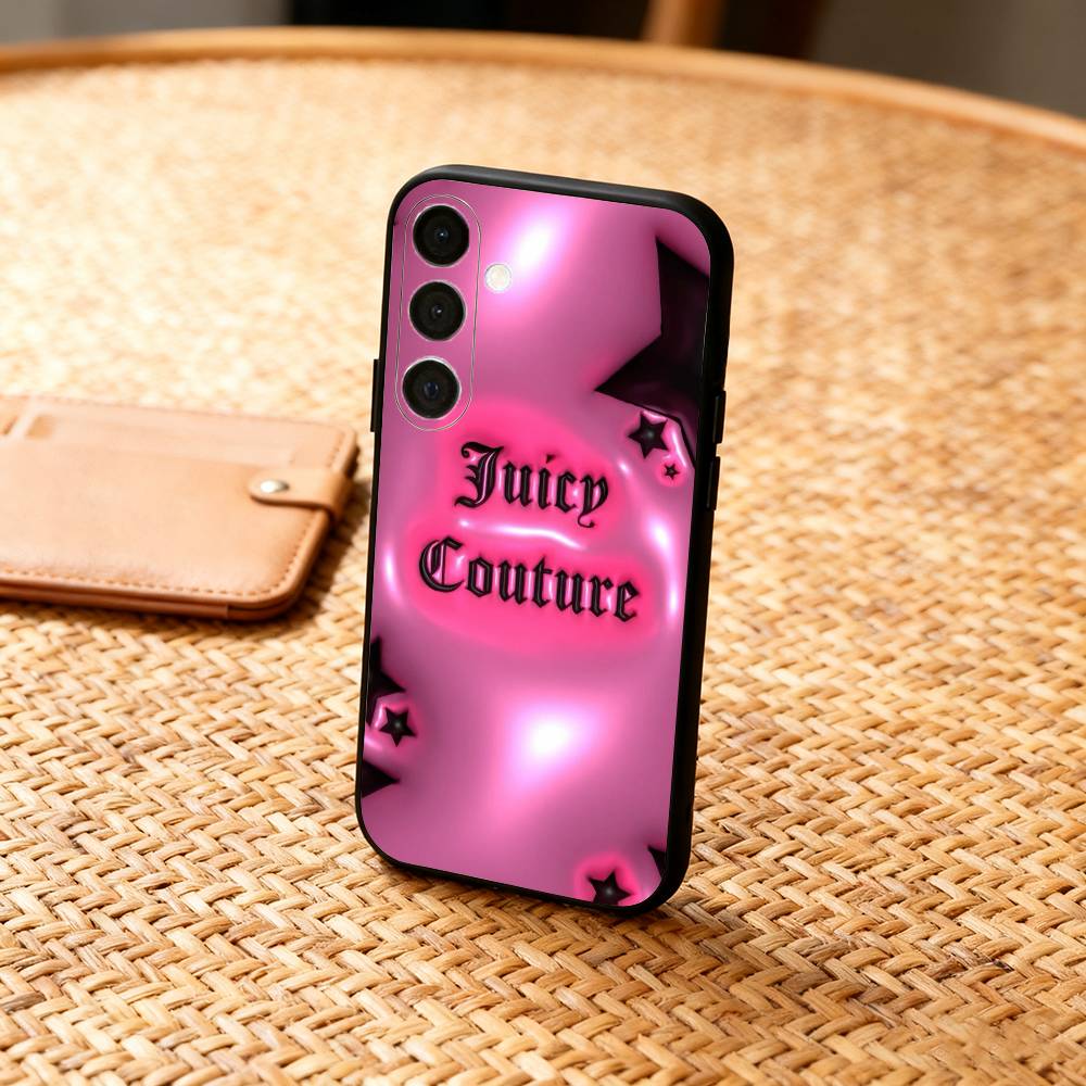 Розовый чехол для телефона J-Juicys C-Coutures для Samsung A73, A21s, A22, A31, A32, A52, A53, A71, A80, Мягкий черный корпус