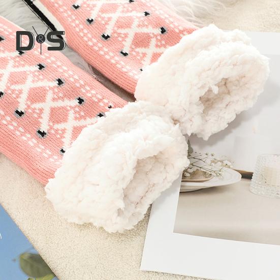 1 пара зимних носков с рисунком обуви, с плюшевой подкладкой, сохраняющих тепло, рождественские носки с высоким голенищем, гетры для ног, осенне-зимние носки-тапочки, праздничный подарок