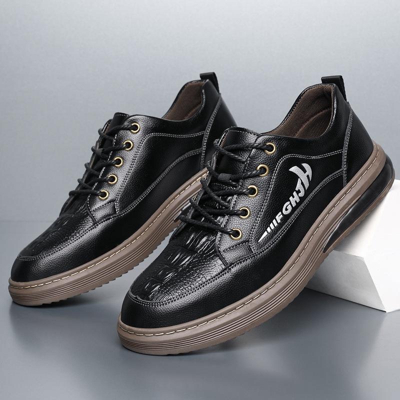 Мужская обувь из воловьей кожи. Мужская повседневная кожаная обувь. Кожаная мужская новая обувь на шнуровке.