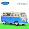 1/24 Scale Welly  1963 Volkswagen T1 Bus Alloy Car Model Diecasts Metal Toy Vehicles Car Model High Simulation Collection Childrens Gifts