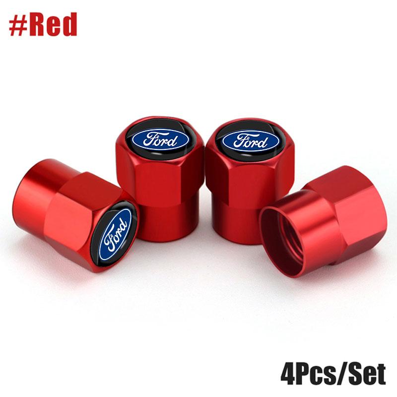 XXUI3 4Pcs/Set Car Wheel Tire Valve Caps Metal Stem Cover For Ford Escape Kuga Mondeo Ecosport Fiesta Focus 2 3 MK1 MK2 Fusion Ranger