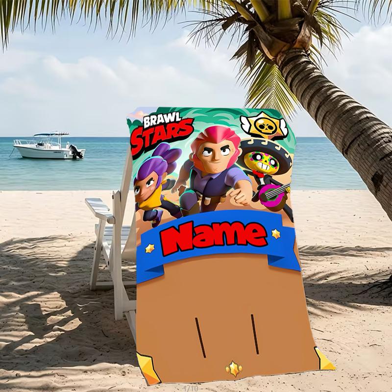 Customizable personalized beach towels Brawl Stars themed designs.Suitable for the beach, yoga, sports;ideal as beach accessories