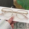 Cat Eye Shape Glasses Frame Women Korean Style Rhinestone Decoration Woman Glasses Fashion Stylish Decorative Glass
