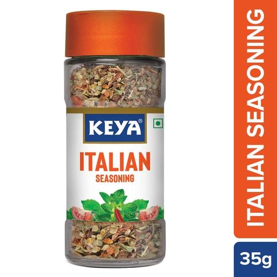 Keya Italian Seasoning, полностью натуральная и полезная итальянская смесь специй для пиццы, пасты | Стеклянная бутылка | Премиальные травы и специи 35 г