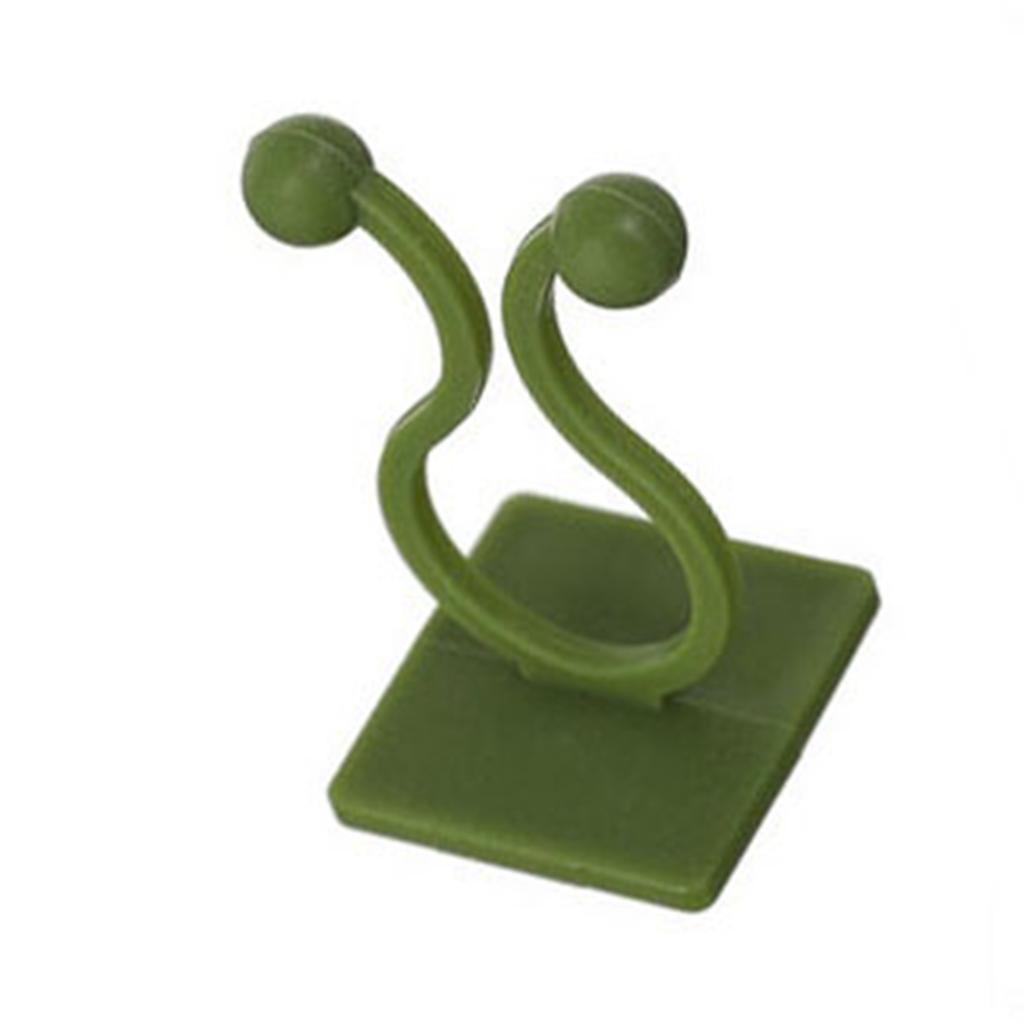 10 шт настенных зажимов для вьющихся растений Пластиковые самоклеящиеся зеленые зажимы для поддержки растений