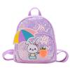 Rabbit Bright Sequin Pattern Backpack With Pu Fabric For Schoolbag Learning