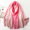 Plain Ombre Gradient Shimmer Glitter Fringe Viscose Shawls Scarf High Quality Wrap Pashmina Stole Bufandas Muslim Hijab 180*90Cm