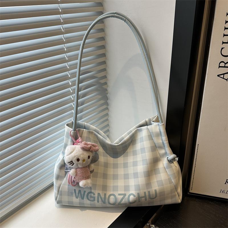 Premium Plaid Bag Women's Autumn New Commuter Armpit Bag Large Capacity Shoulder Tote Bag