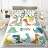 3D Small Dinosaur Cartoon Cute Simple Bedding Set Couple King Single Size For Kids Children Polyester Quilt Cover Pillow Case