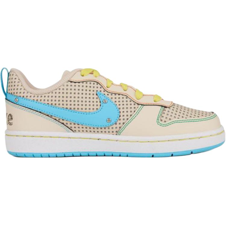 Nike Кроссовки Court Borough Low Recraft GS Sanddrift Baltic Blue для детей, кремовые, фантомные, оптически-желтые IB7726-126