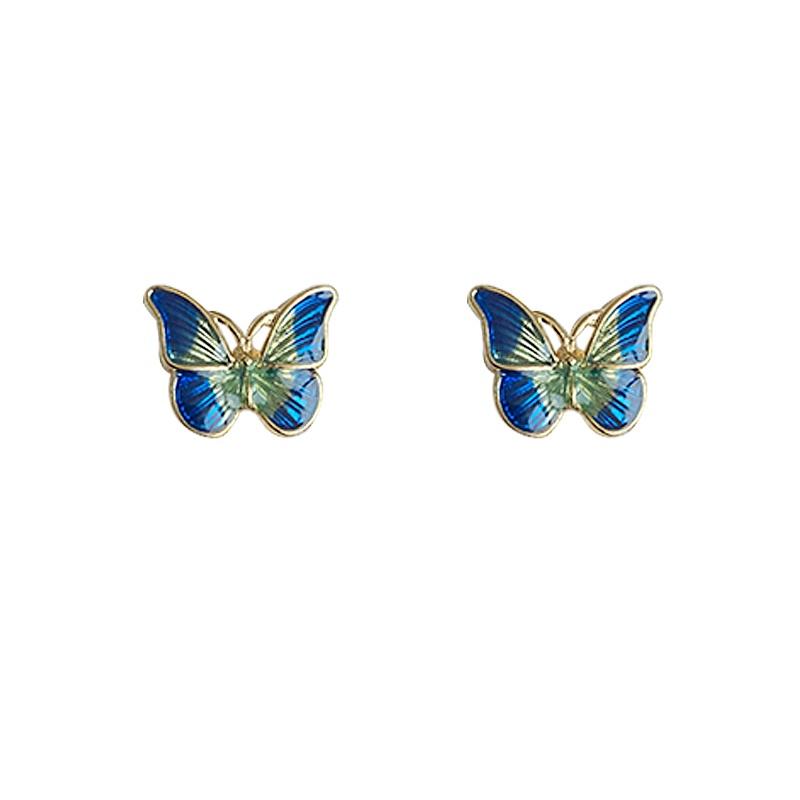 IF ME Fashion Resin   Earrings Set Checkerboard Heart Crystal Butterfly  Earring Women Jewelry Accessories