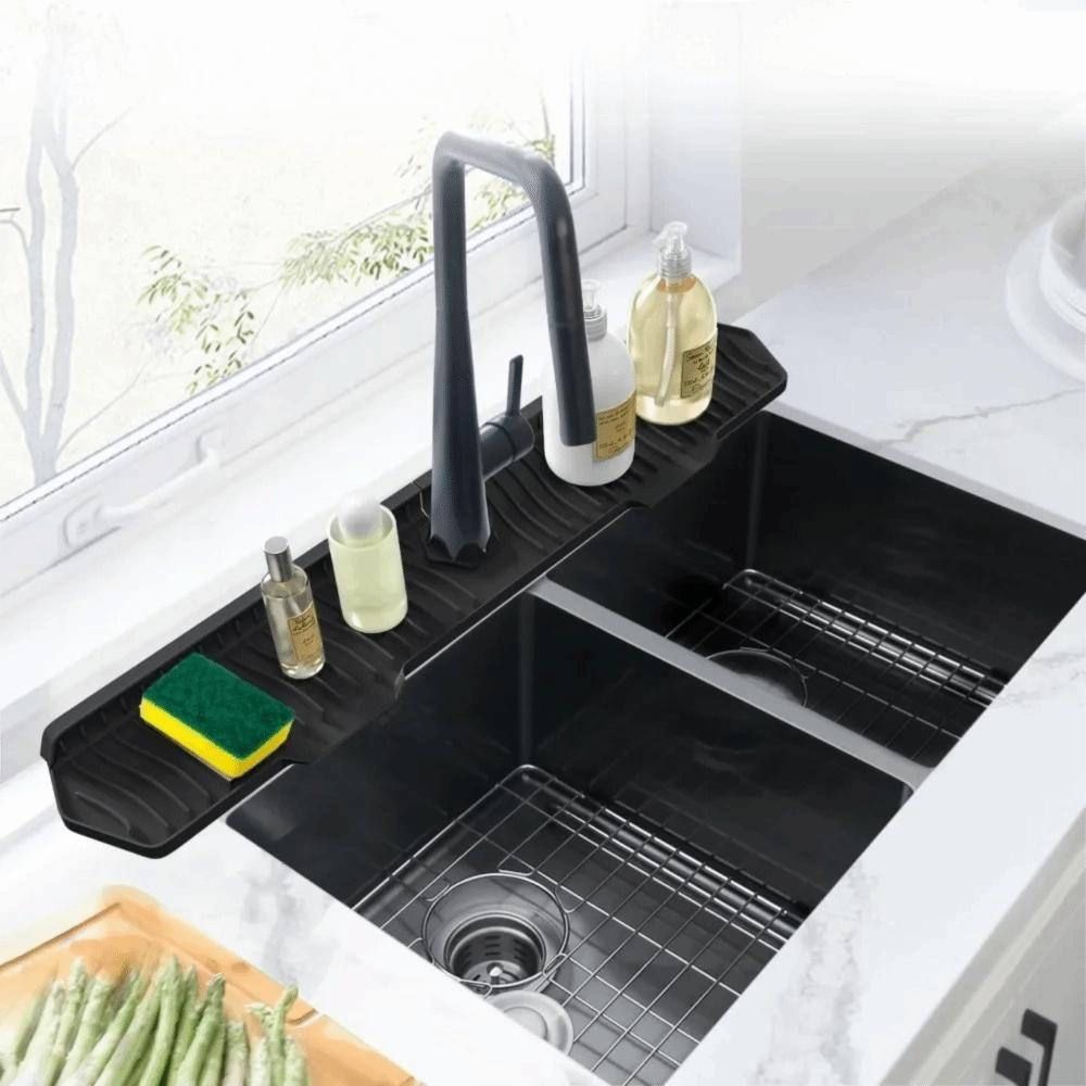Foldable Sink Faucet Mat Non-Slip Faucet Drain Pad Kitchen Silicone Faucet Mat Washbasin