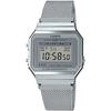 Цифровые часы CASIO Vintage Series A700WM-7A с металлическим сетчатым ремешком, мужские и женские, серебристые, модель Overseas
