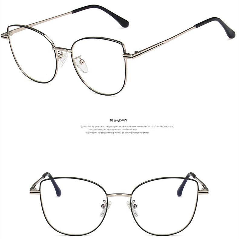 New Women Glasses Cat Eye Anti Blue Light Radiation Protection Eyeglasses Female Small Frame Eyewear Metal Girls Reading Glasses
